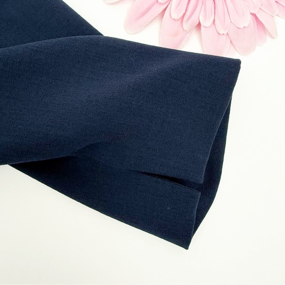 MM Lafleur Emily Dress Recycled Wonder Tex Square Neck A-Line Navy Blue Midnight - Picture 9 of 15